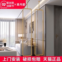 Tempered Changhong glass partition screen porch living room dining room partition wall decoration light luxury rotatable screen customization