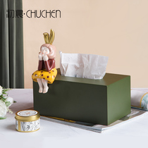  Nordic light luxury tissue box ins household high-end simple modern living room storage coffee table creative cute paper box
