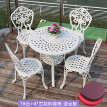 Mcco Outdoor Leisure Garden Eurostyle Courtyard Table And Chairs Cast Aluminum White Balcony Small Table And Chairs Combined Iron Art Three Sets