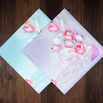 Japan imported big handkerchief women cotton sweat absorbent quick-drying handkerchief ultra-thin gauze printed square scarf cotton scarf
