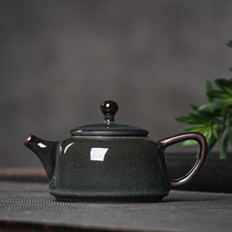 Longquan Gao kiln celadon iron tire teapot gift handmade kung fu tea set ceramic household tea tea brewing single pot