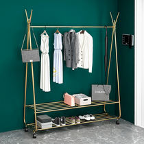 Hangers Floor-to-ceiling bedroom net red coat rack Household folding clothes rack Single rod cold clothes rack Drying clothes rack