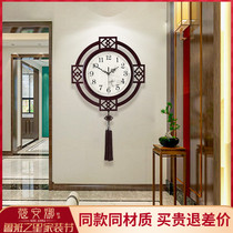 Ke Anna new Chinese wall clock living room Chinese style clock creative home clock atmospheric fashion silent wooden watch