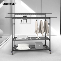 Kariqi drying rack floor folding indoor household cool balcony drying bar outdoor pulley movable drying rack