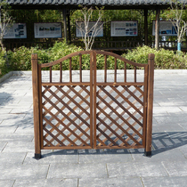 Anti-corrosion wooden fence door grid partition Villa garden small wooden portal outside courtyard fence Wooden fence grille Wooden door
