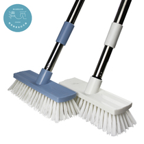 Japanese-style floor brush bristle Stainless steel telescopic long handle large household bathroom cleaning brush Tile wall brush