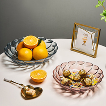 Anti-fall acrylic fruit tray Living room Domestic tea table light extravagant high-end snack tray Candy Tray Plastic Melon plate