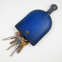 Handmade Key Bag Genuine Leather Pull-out Large Capacity Head Layer Cow Leather Home Lock Spoon Containing Sleeve Drawing Rope Key Bag Woman