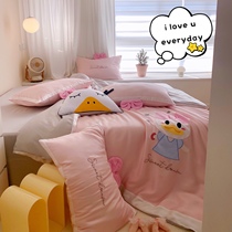  (SF)self-use recommended spring and summer new products Class A newborn Tencel three-piece childrens bedding