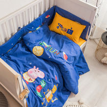 Fall winter new baby bedding cotton sanding three-piece baby embroidery quilt cover can be matched with newborn bed circumference