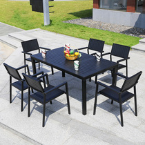 Outdoor Table And Chairs Plastic Wood Patio Furniture Balcony Table And Chairs Simple Coffee Room Table And Chairs Outdoor Embalming Wood Garden Table