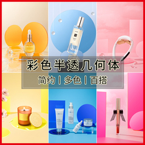 Acrylic Colour Transparent Geometric Body Photographic Props Cosmetic Jewelry Skin Care Products Shooting Props Nets Red Ins Wind Static Objects Swing Beat Glass Plate Counter Display Products Commercial Photo Props