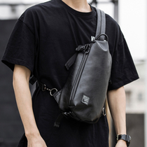 Fashion personality chest bag men sports shoulder bag trendy knapsack shoulder bag Tide brand leather simple postman small bag