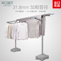  Stainless steel outdoor windproof drying quilt rack Villa floor drying quilt artifact large double rod lifting drying rack
