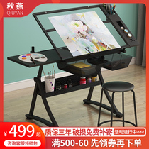  Art drawing table can be raised and lowered painting and calligraphy painting and drawing pattern Art drawing designer desk workbench table