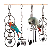 Parrot supplies 304 stainless steel toys Gnaw and climb large and medium King Kong gray machine puzzle bird cage display rack pendant