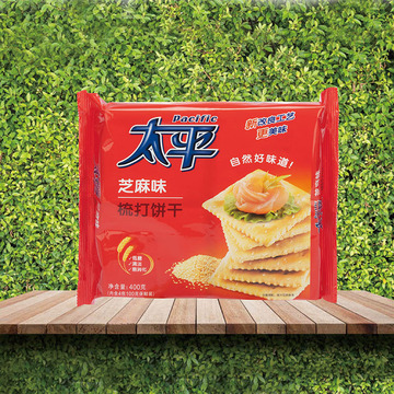 达能太平3层高钙梳打香脆奶盐味香葱芝麻饼干100g早餐休闲零食