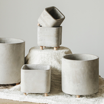(Seven Mo) Creative cement flowerpot desktop with legs Nordic minimalist style planting flowers and succulents garden flowers