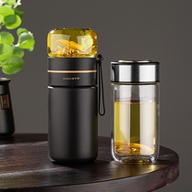 Tea separation tea cup double glass Net red water Cup 2021 summer new tea cup personal Cup