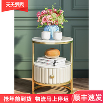 Nordic marble side a few light luxury sofa side cabinet corner with drawer home living room small coffee table creative bedside table