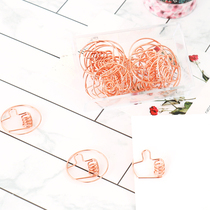 Electroplated rose gold gesture paper clip Thumb paper clip bookmark School supplies Paper binding hand account decoration