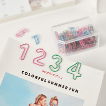 Paper clip creative stationery 0-9 Digital Special shaped paper clip cute shape student bookmarks office supplies