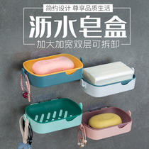 Multifunctional soap soap box with hook large home toilet creative non-perforated drain basket holder