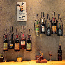 American industrial style Wrought iron hanging wine rack Bar home living room bar bar wall-mounted wine rack Red wine rack
