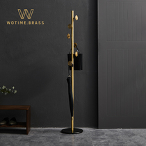 Nordic brass floor-to-ceiling modern minimalist Italian gold household hanger bedroom light luxury single pole hanger