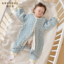 Baby Sleeping Bag Childrens Spring and Autumn Four Seasons Universal Cotton Anti-kicking Quit Autumn and Winter Six Layer Gauze Baby Split Sleeping Bag