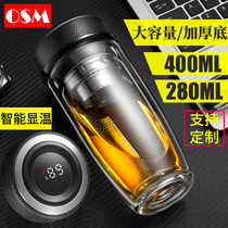 Tea cup glass transparent business mens car water cup 2020 new trendy heat insulation cup household custom logo