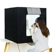 Studio small led Taobao products Mobile phone camera shooting table Still life portable folding simple mini Indoor household jewelry E-commerce props background cloth Miniature soft fill light box set