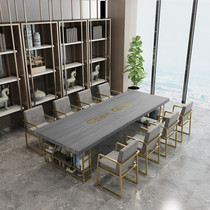 Nordic solid wood conference table long table minimalist modern can contain desk rectangular office tea table and chairs combination