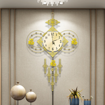 Chinese knot type clock wall clock living room creative home decoration fashion simple personality mute atmospheric quartz clock
