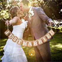 Hot sale wedding decoration letters pull flower JUST MARRIED bunting party shooting props wedding supplies