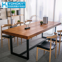 American Loft Solid Wood Meeting Table Minima Modern Strip Desk Reception Long Table Training Negotiate Table And Chairs Combination