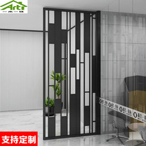 Customized new Chinese modern iron simple metal hollow stainless steel screen entrance porch partition light luxury decoration