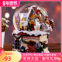 Santa Claus Crystal Ball Self-Spraying Snow Music Box Bluetooth Audio Snowman Music Box Christmas Gifts Men and Women