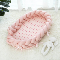 INS Nordic folding portable baby bionic bed Hand woven fence three-dimensional protective bed in the bed can be removed and washed