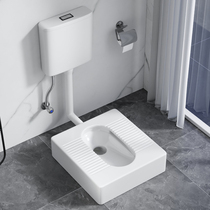 Integrated digger-free pit squatting pan toilet sitting then changing squat pit-type for home with deodorant squat toilet bag