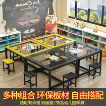  Art table Painting table Kindergarten learning table and chair Training institution splicing conference table Tutoring class Studio table and chair