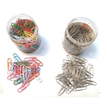 Metal silver large paper clip Color paper clip Tube office supplies Rust-proof paper clip Financial supplies