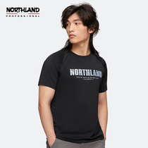 Noshilan mens quick-drying short-sleeved T-shirt summer new elastic sweat-absorbing breathable printing sports half-sleeve sweatshirt