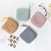 Buy a gig a little fresh grid zero wallet Mini cute canvas coin bag wallet card bag key bag cute