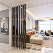 Stainless steel screen partition light luxury titanium simple modern living room column bedroom porch Nordic design Wall vertical strip
