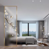  Light luxury glass screen partition Home entry living room Bedroom entrance occlusion decoration Dining room Modern simple mobile
