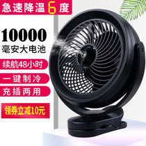 USB small fan big wind student dormitory portable office desktop cooling cooling spray fan charging