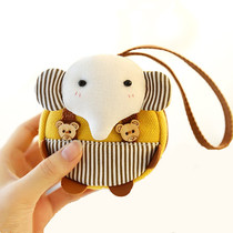 Cartoon Key Zero Wallet Tricolour Patch Han Edition Cute Mini Zero Money Bag Woman Canvas Key Coin Bag
