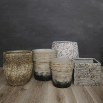 Nordic flowerware old vintage decoration breathable large basin living room balcony decoration floor concrete simple large