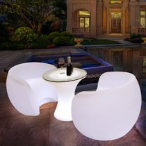 Net red outdoor table and chairs Bar clear bar Restaurant minimalist table and chairs Composition Creative Leisure Courtyard Balcony small table and chairs